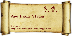 Vavrinecz Vivien névjegykártya